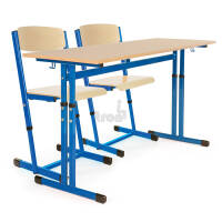 Zestaw szkolny, uczniowski stolik ANTEK BIS 2-osob+2 krzesła ALA