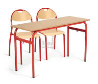 Zestaw szkolny, uczniowski stolik BARTEK 2-osob.+2 krzesła Alek