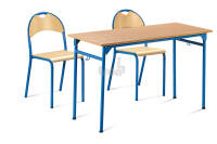 Zestaw szkolny, uczniowski stolik ŻAK PLUS B 2-osob.+2 krzesła Bolek